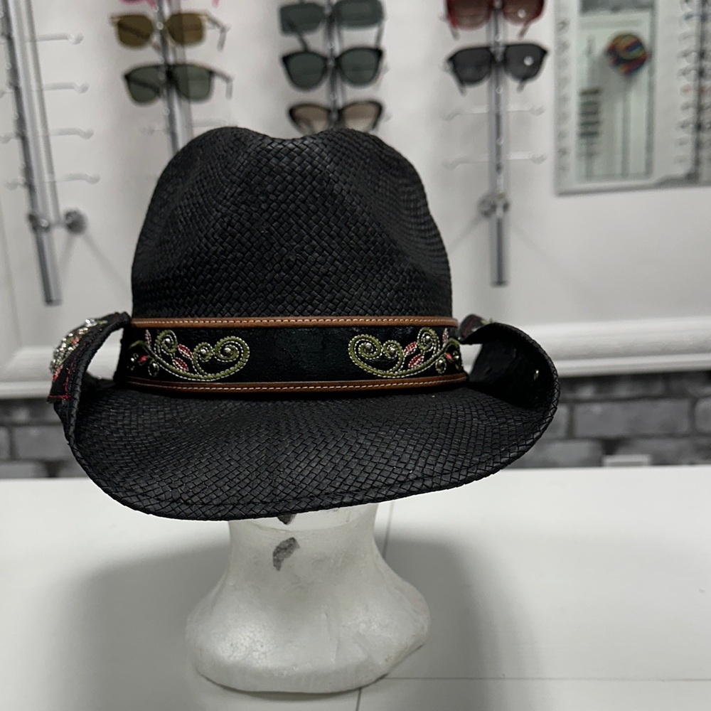 Black Embroidered Cowboy Hat